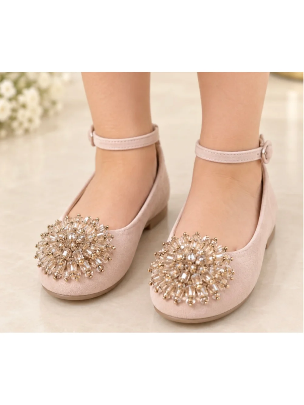 Girls Aquazzura Mini Crystal Embellished Dress Shoes, Pink, Size 12 New no Box